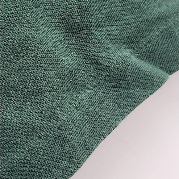 Jerzees Vintage Green Asian Quilted Patch Coin Embellished Short Sleeve T Shirt - Picture 9 of 13